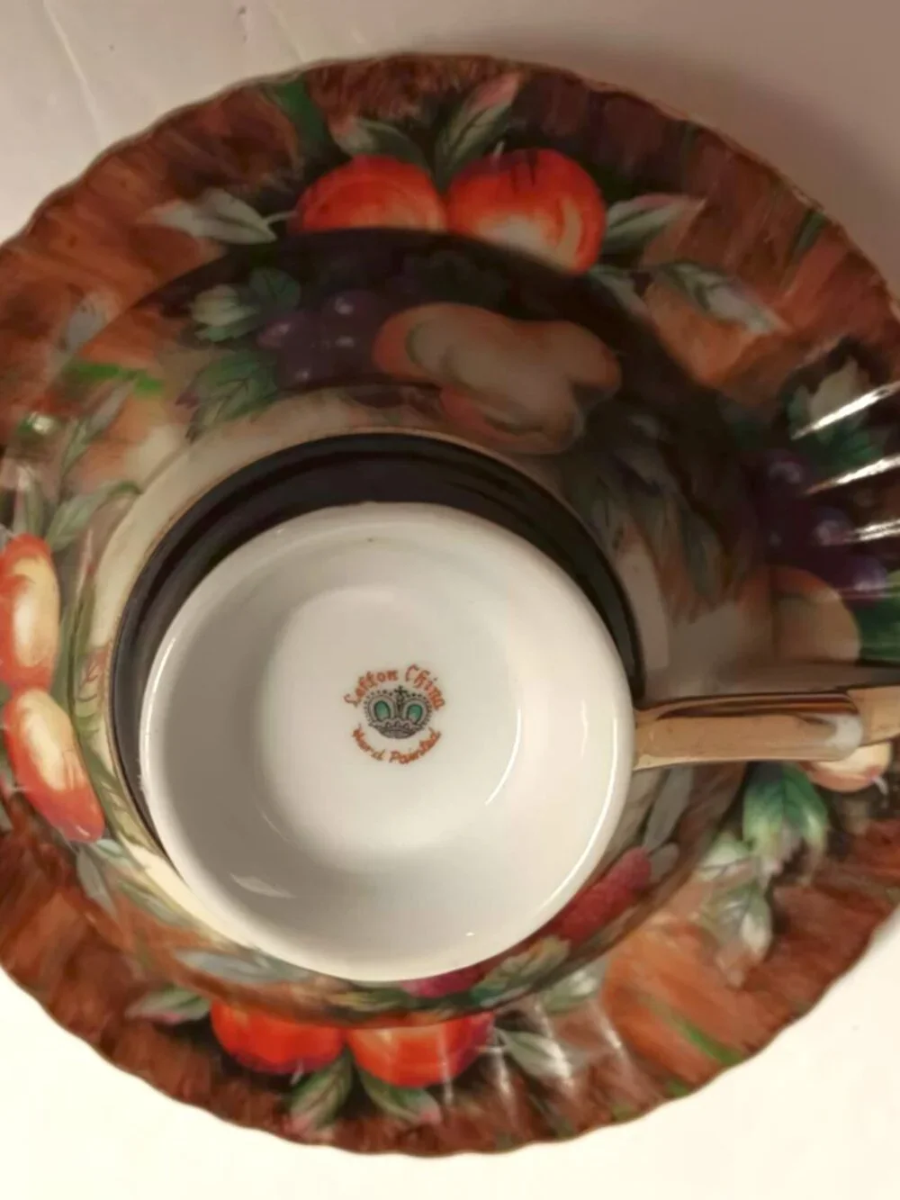 Vintage 1950's Lefton Heritage Orchard cup and saucer.